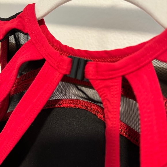 FIVE Dancewear Leotard Red with Black accent Geo YM - Picture 8 of 10